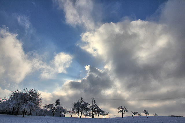 Wechselspiel zwischen Sonne und Wolken