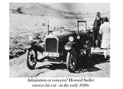 Howard surveys Percy's car early 1920s