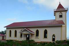 Polynésie Française, The Maupiti Atoll, The Church in the Village of Val'ea