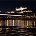 Bratislava castle at night.