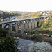 Vue depuis les remparts à Dinan (22) , vers le viaduc qui relie Dinan à Lanvallay