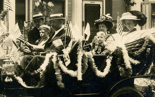 Decorated Car for the Floral-Flag Automobile Parade, Washington, D.C., July 5, 1909 (Cropped)