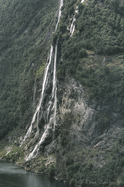 Knivsflå farm, the seven sisters and the Geirangerfjord.