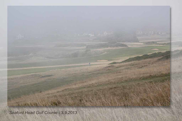 Playing a round in the mist - Seaford Head Golf Course - 3.9.2013