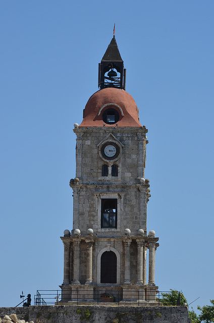 The Clock Tower in the Old Town of Rhodes