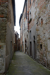 Italy, Anghiari, Approaching the Church of Sant'Agostino
