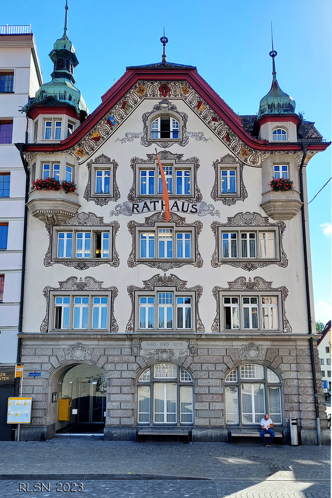 Das Rathaus von Einsiedeln (Schweiz)