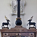 derby cathedral (22)column and stag crests on bess of hardwick's tomb erected 1601 to a design by robert smythson