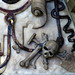 derby cathedral (14)skull, bones and spade on c17 tomb of elizabeth , countess of shrewsbury a.k.a. bess of hardwick +1608, designed by robert smythson and erected in 1601