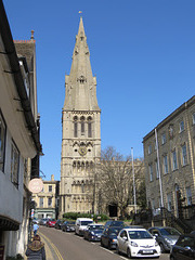 stamford st mary church, lincs , c13 tower, c14 spire