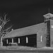 abandoned church and tree - infrared