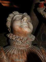 Detail of Monument in Turvey Church, Bedfordshire