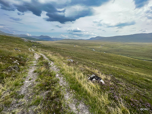 The rough track through the Monadhliaths in the upper Spey valley