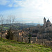 Italy, Contre Jour Panorama of Urbino Historic Center
