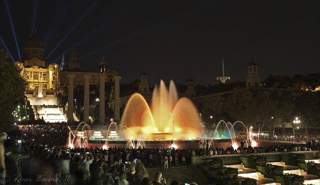 Magic fountain of Montjuïc, Barcelona, Spain.