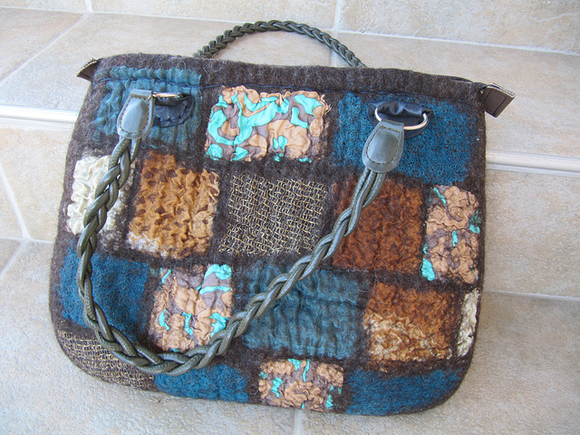 felted handbag - patchwork style