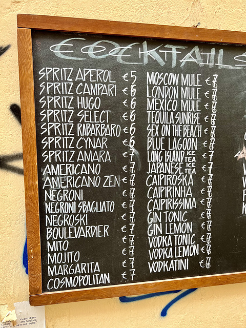 Ancona 2024 – Cocktail prices