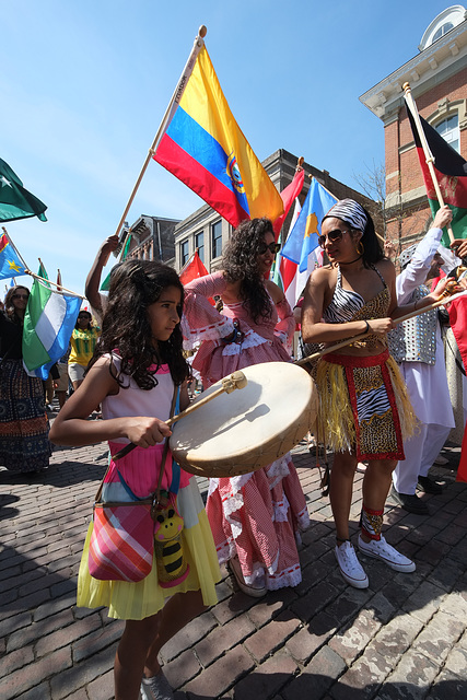 Ethnic instruments accompanied the parade