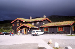 Im Dovrefjell-Nationalpark haben die Häuser ihre Wiese auf dem Dach ;-)