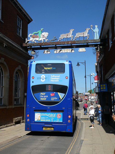 Konectbus (Go-Ahead) 635 (SN65 OAU) in East Dereham – 8 May 2022 (P1110657)