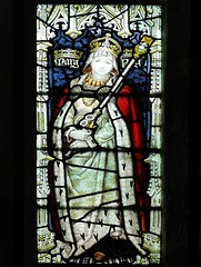 Mucklestone - St Mary - W window - detail showing Margaret of Anjou 2015-06-22