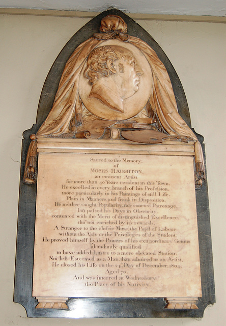 Memorial to the Painter Moses Haughton, Saint Philip's Cathedral, Birmingham