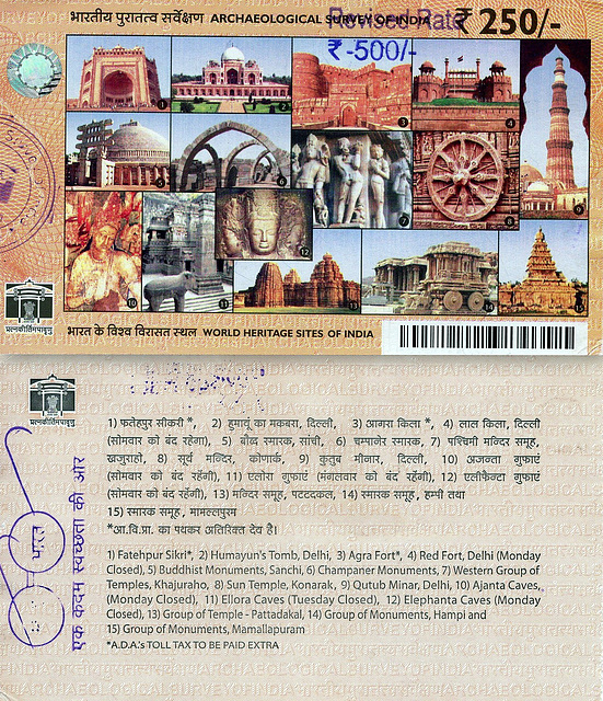 Ticket: World Heritage Sites of India