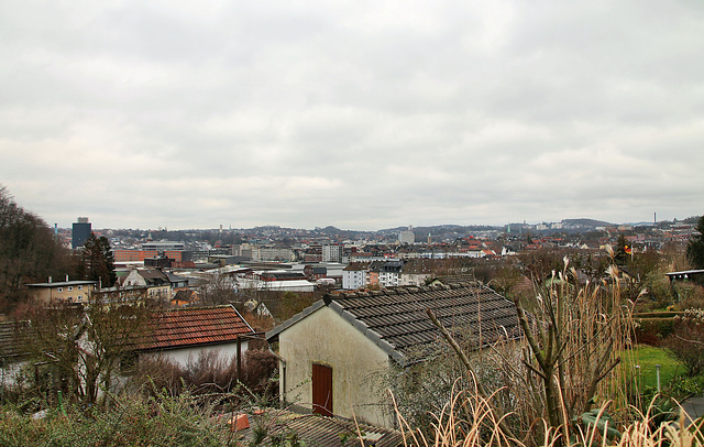 Blick von der Cuno-Siedlung über das Hagener Stadtzentrum / 29.01.2022