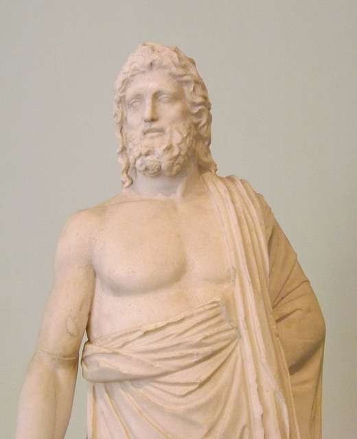 Detail of the Asclepius of the Anzio Type in the Naples Archaeological Museum, July 2012