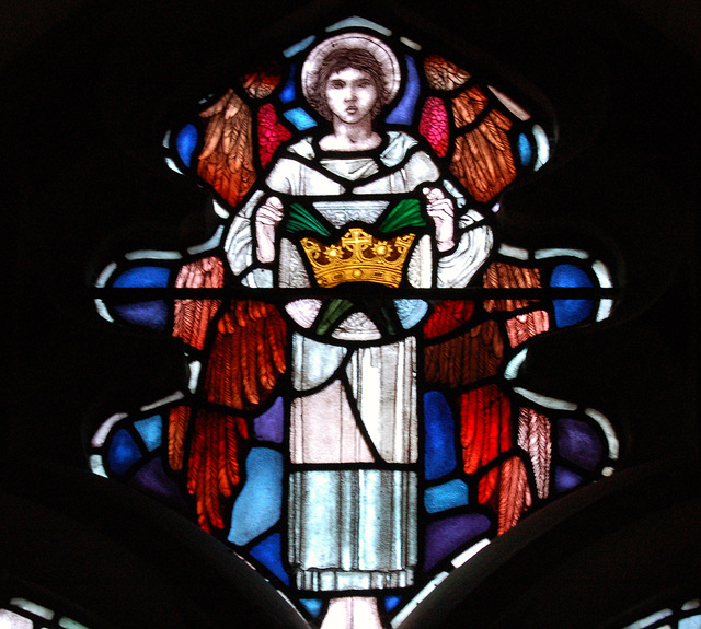 Detail of War Memorial Window, Christ Church, New Mill, Holmfirth, West Yorkshire