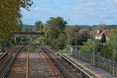 A view from the bridge over the railway. A view from the bridge over the railway.