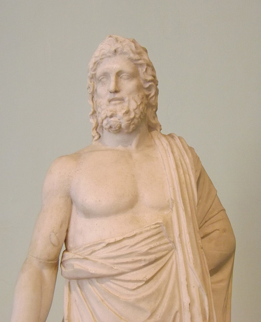 Detail of the Asclepius of the Anzio Type in the Naples Archaeological Museum, July 2012