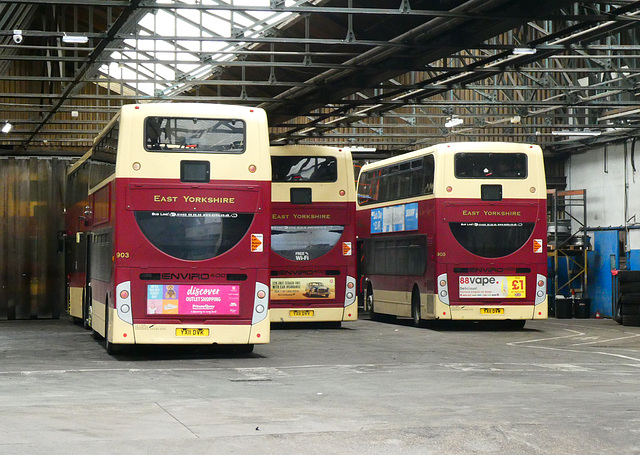 East Yorkshire ADL buses in Hull garage - 3 May 2019 (P1010548)