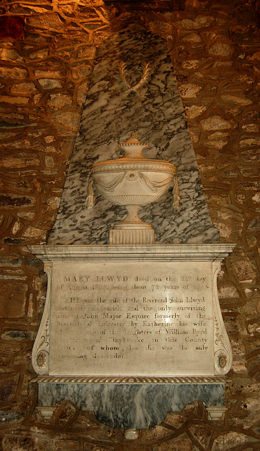 Monument to Mary Llwyd, Swithland Church, Leicestershire