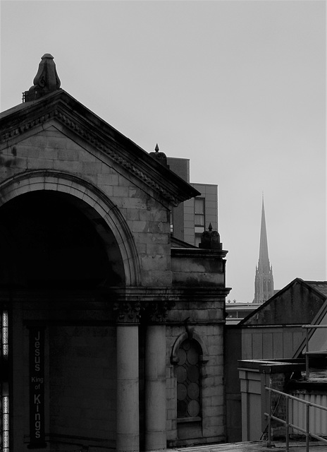 Preston, Lancashire - St.Walburge's shrine church in the distance.