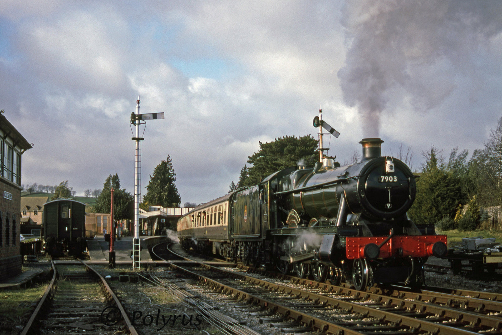 7903 'Foremarke Hall' leaving  Winchcombe for Toddington