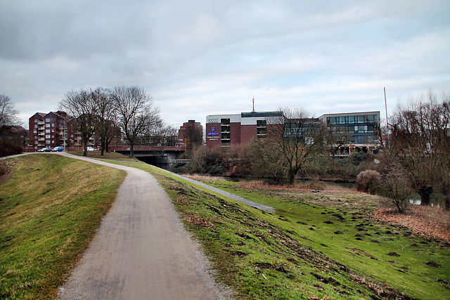 Weg auf dem Lippedeich (Lünen) / 4.03.2023