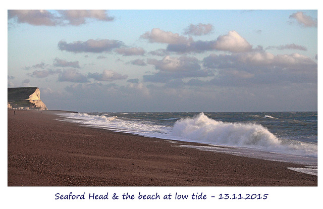 Seaford Head & the beach at low tide  - 13.11.2015