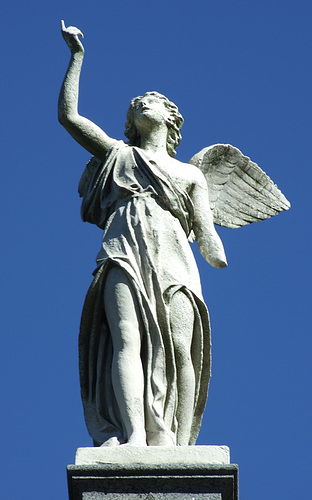 Angel with Upraised Arm in Greenwood Cemetery, September 2010