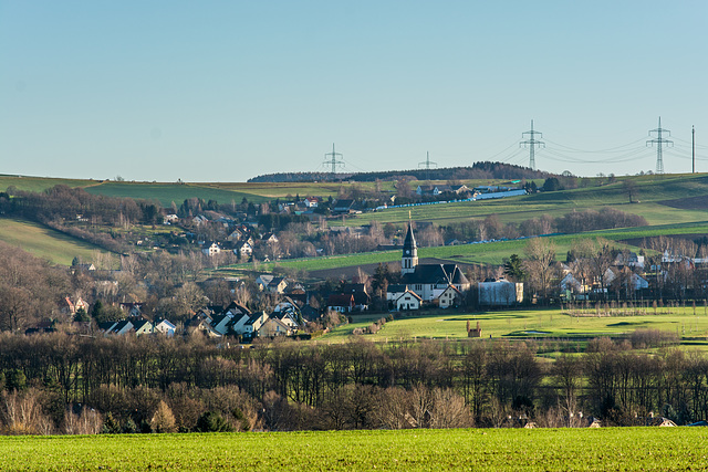 Blick auf Klaffenbach bei Chemnitz