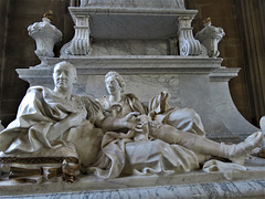 stamford st martin church, lincs  (47) c18 tomb effigies of john 5th earl of exeter +1700 by p.e. monnot