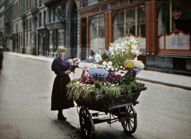 Antigua vendedora de flores en París