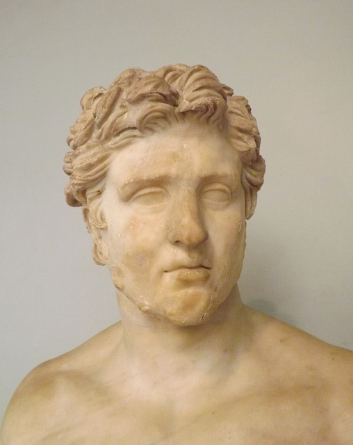 Detail of a Marble Portrait of an Unidentified Hellenistic Ruler in the British Museum, May 2014