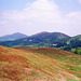 Looking northward along the Malvern Hills from the ascent of Herefordshire Beacon (Scan from May 2001)