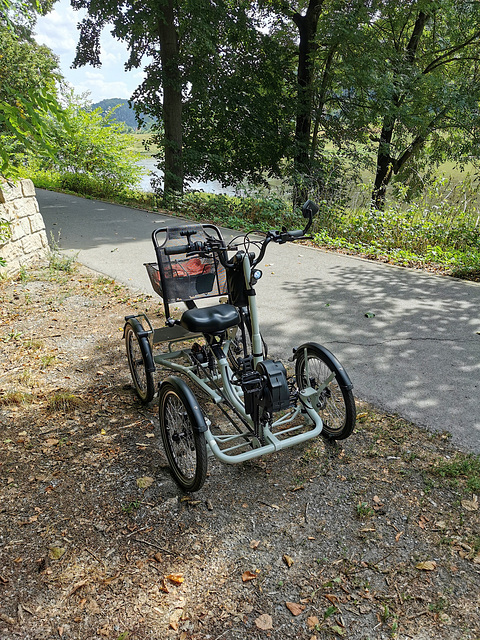 Mit dem Vierradsesselrad auf dem Elberaddweg