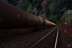 Train du soir en automne