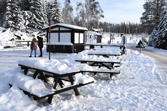 snow covered picnic area at Schierke