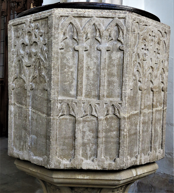 stamford st martin church, lincs, c14 font (7)