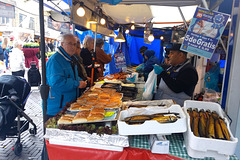 Fishmonger on the Saturday market in Leiden