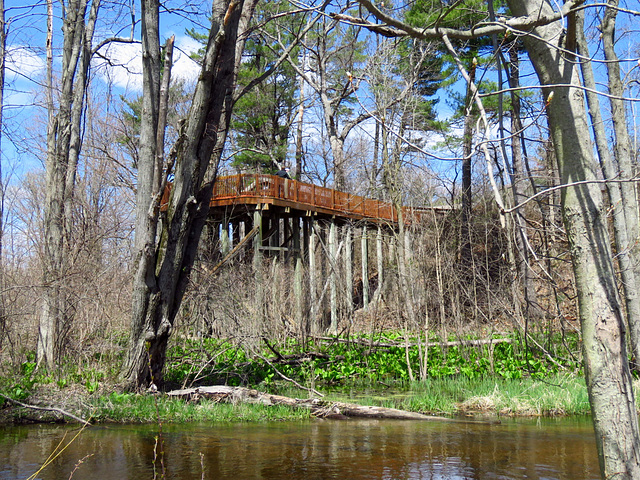 20 ft above the valley, this is from where I have taken many photos of the nature center.